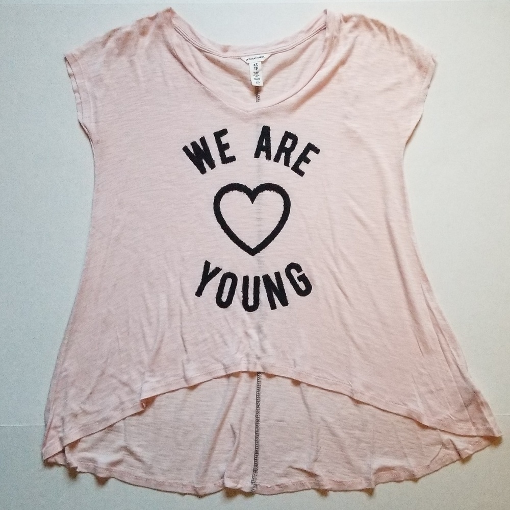 Bethany Mota soft pink we are young hi low shirt size XS